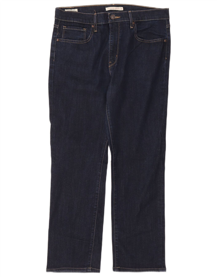 Levi's Damen Straight Jeans W31 L26 Marineblaues Lyocell