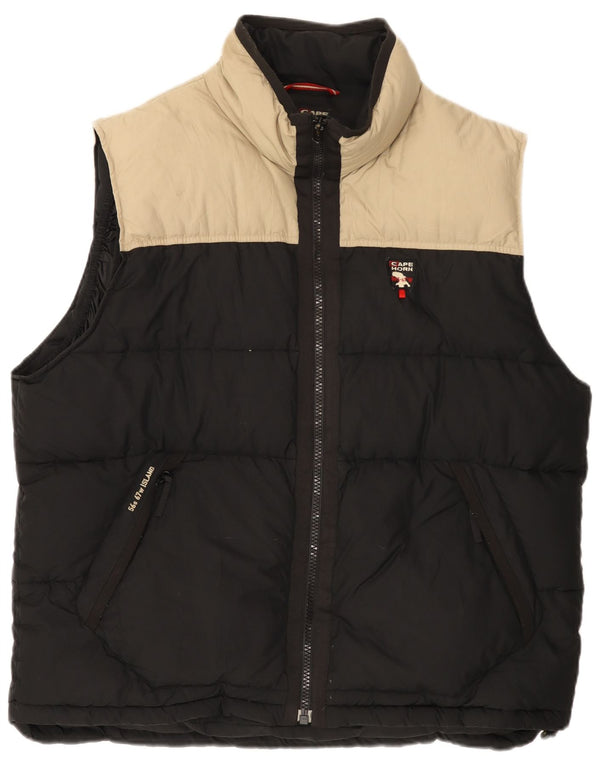 Cape Horn Herren Wattierte Weste UK 42 XL Schwarz Farbblock