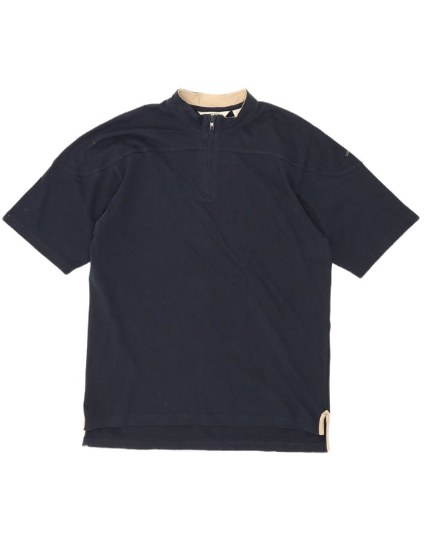 Orvis Herren T-Shirt-Oberteil mit 1/4-Reißverschluss, mittelmarineblaue Baumwolle