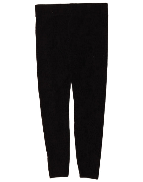 Marks & Spencer Womens Leggings UK 10 Small Black Animal Print Cotton