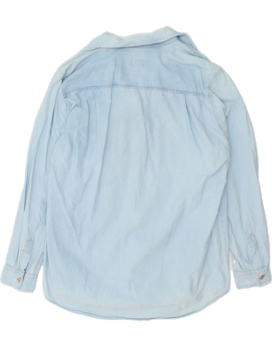 TRUSSARDI Womens Longline Oversized Shirt UK 10 Small Blue Cotton Vintage Trussardi and Second-Hand Trussardi from Messina Hembry 