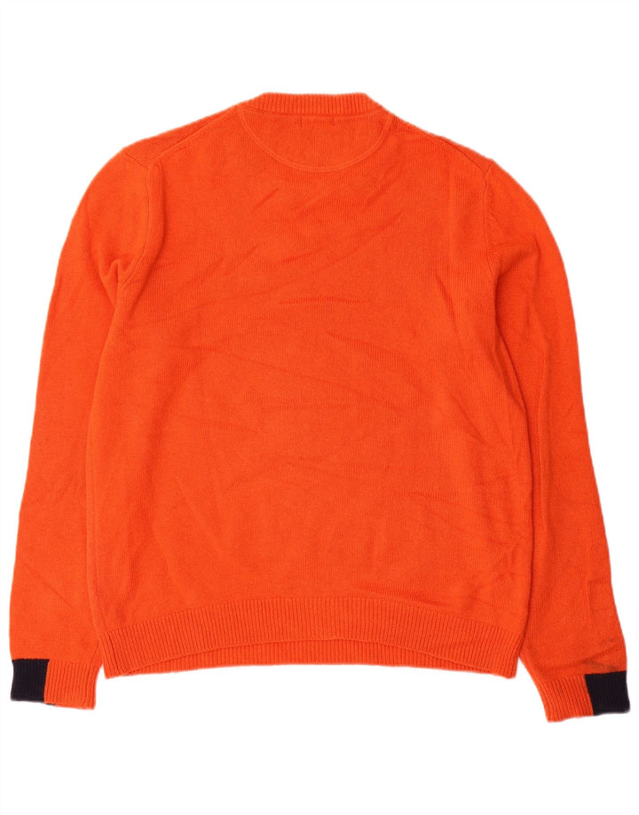 Sun68 Damen-Pullover mit Rundhalsausschnitt, UK 16, große orangefarbene Wolle