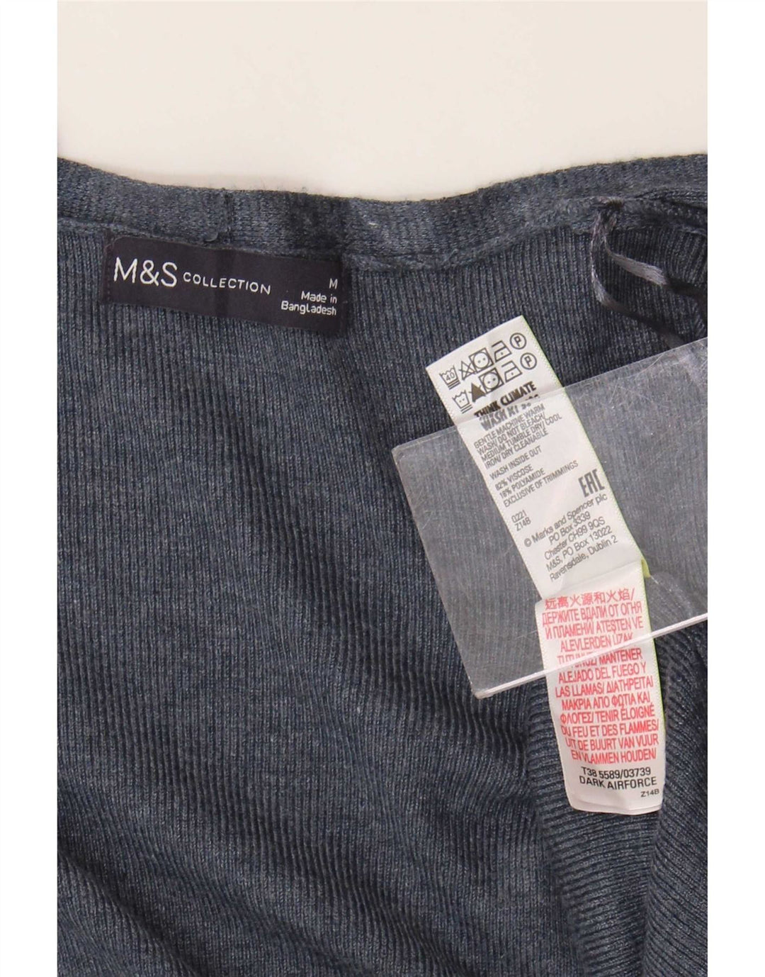 Marks & Spencer Damen Longline-Cardigan-Pullover UK 14 Medium Navy Blue