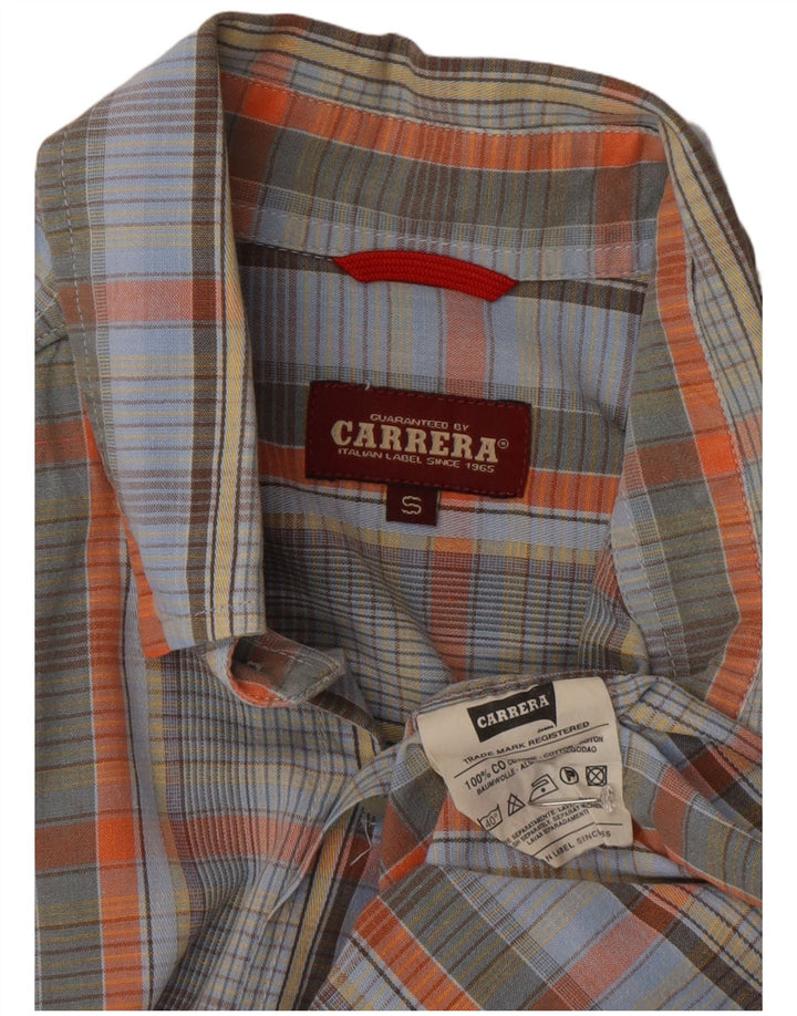 CARRERA Herrenhemd, klein, blau kariert, Baumwolle