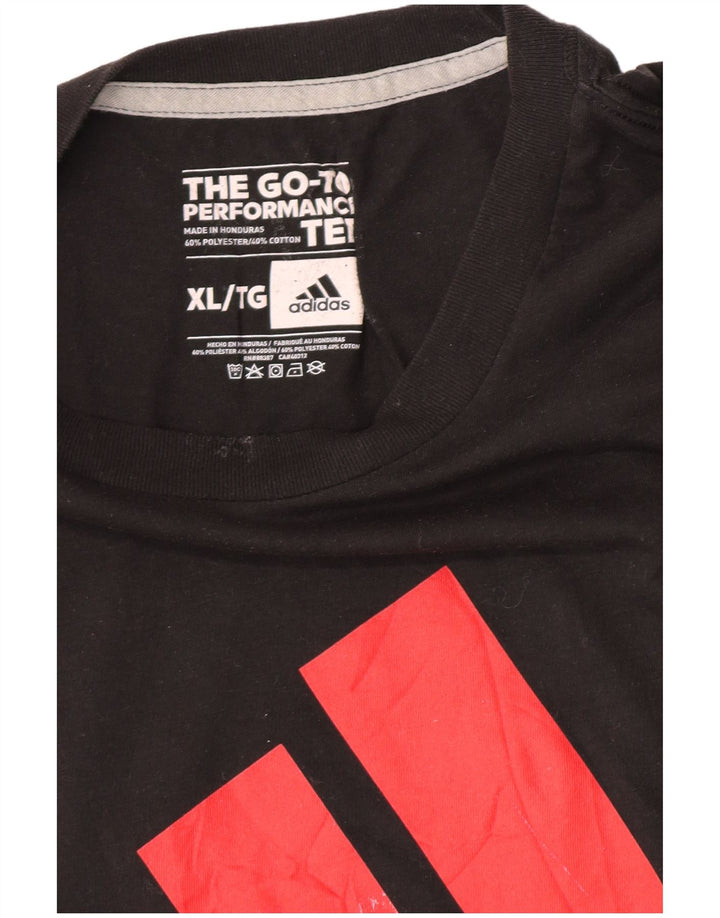 Adidas Herren Climalite Graphic T-Shirt Top XL Schwarz Polyester