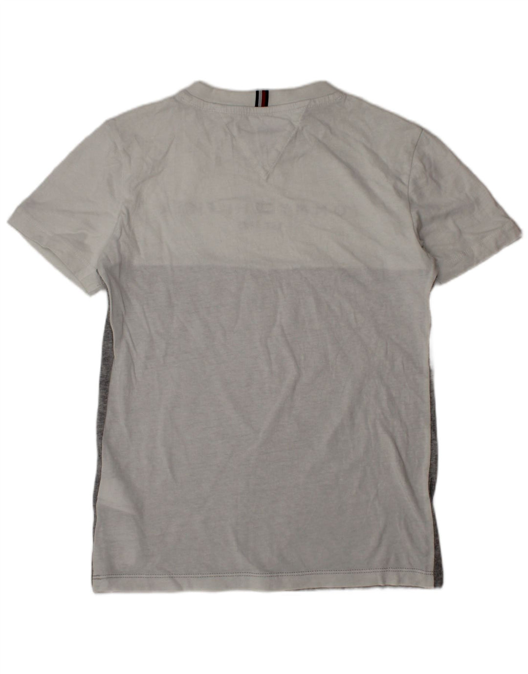 TOMMY HILFIGER Grafisches T-Shirt-Oberteil für Jungen, 9–10 Jahre, graue Farbblock-Baumwolle