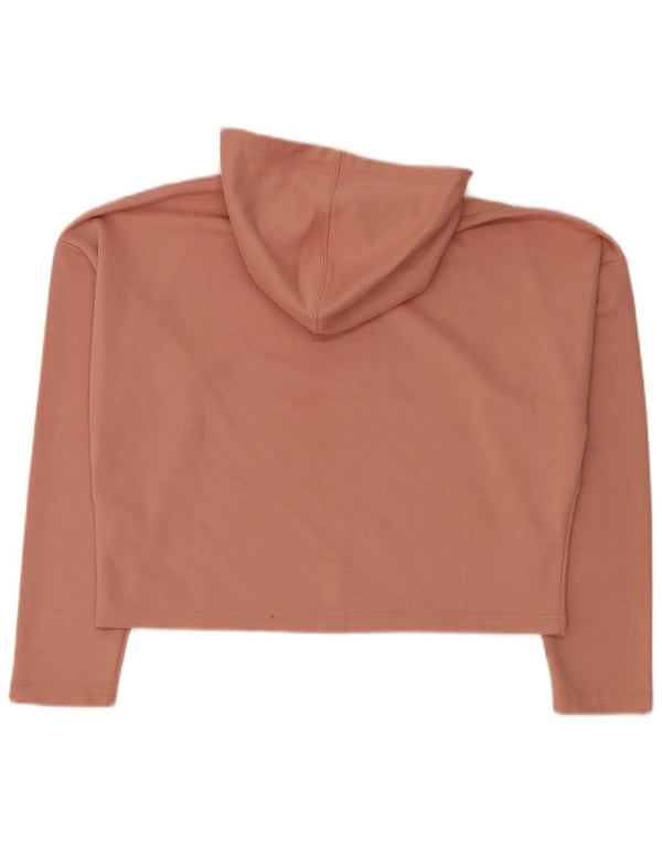 PUMA Damen Oversize Crop Graphic Hoodie Pullover UK 12 Mittelrosa