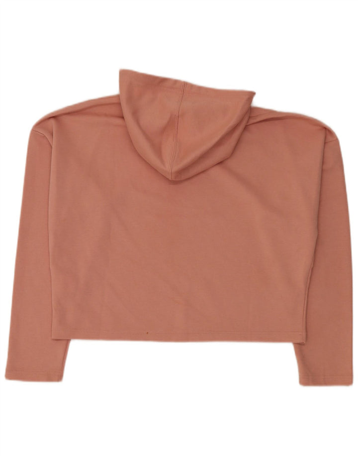 PUMA Damen Oversize Crop Graphic Hoodie Pullover UK 12 Mittelrosa