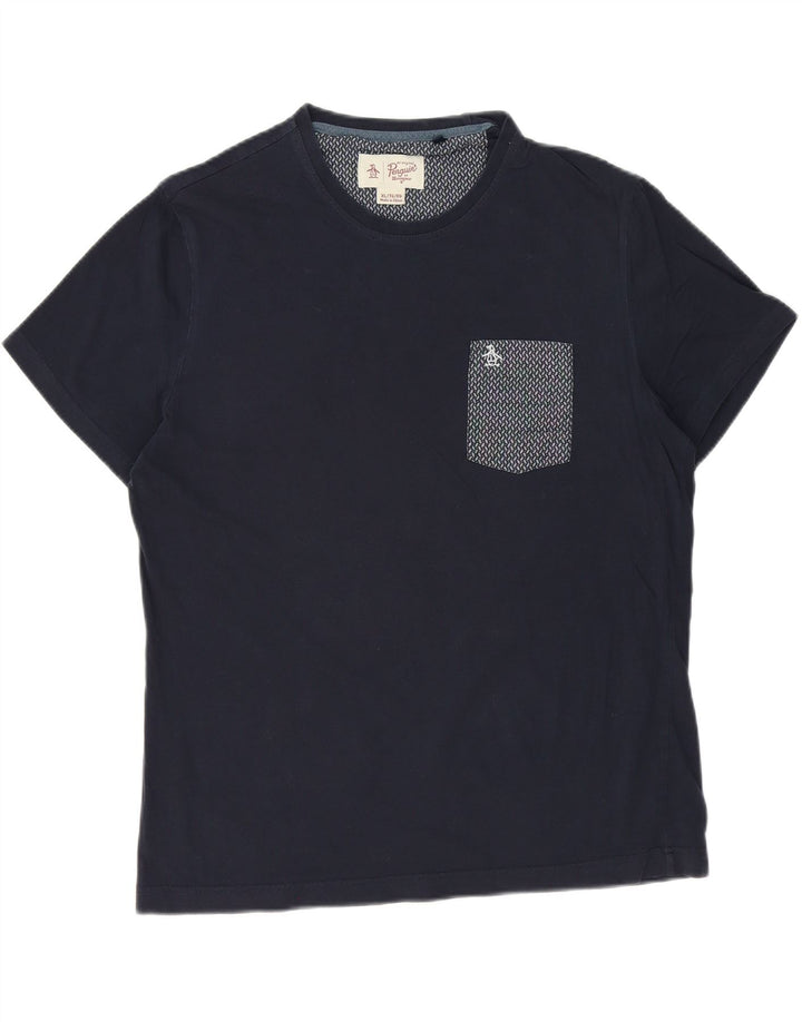 PENGUIN Mens T-Shirt Top XL Navy Blue Cotton Vintage Penguin and Second-Hand Penguin from Messina Hembry 