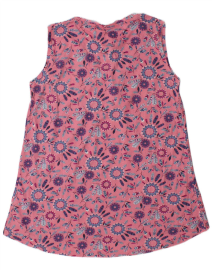 Weird Fish Damen Weste Top UK 14 Medium Pink Floral Baumwolle
