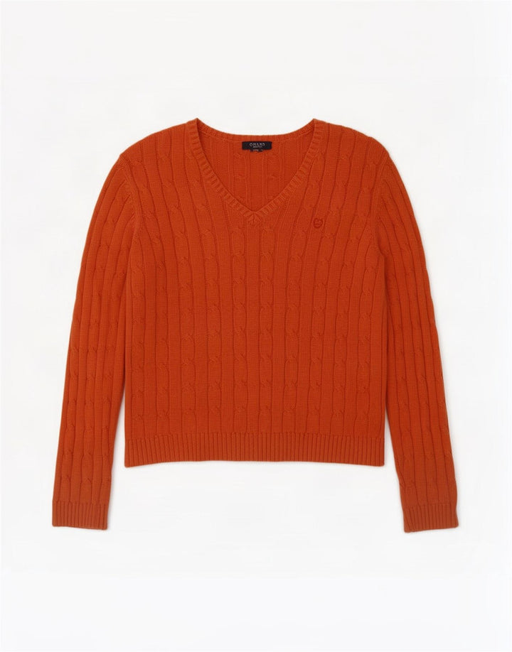 Chaps Damen-Pullover mit V-Ausschnitt, Gr. 14, Orange
