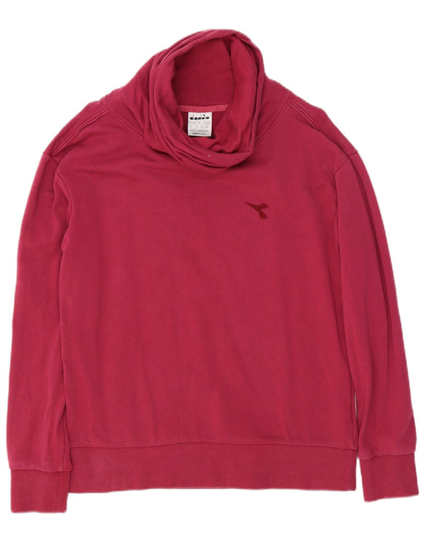 Diadora Herren-Sweatshirt mit Rollkragen, mittelgroß, Burgunderrot, Baumwolle