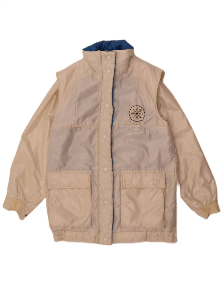 Vintage Damen Regenmantel UK 14 Mittelweiß