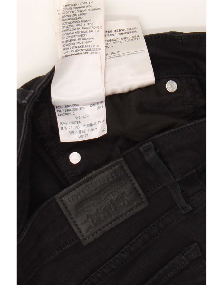 Levi's Damen 712 Slim Jeans W31 L30 Schwarze Baumwolle