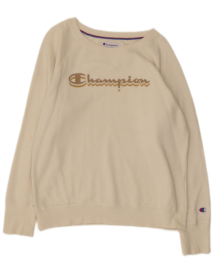CHAMPION Grafik-Sweatshirtpullover für Damen, UK 14, mittelgrau, aus Baumwolle