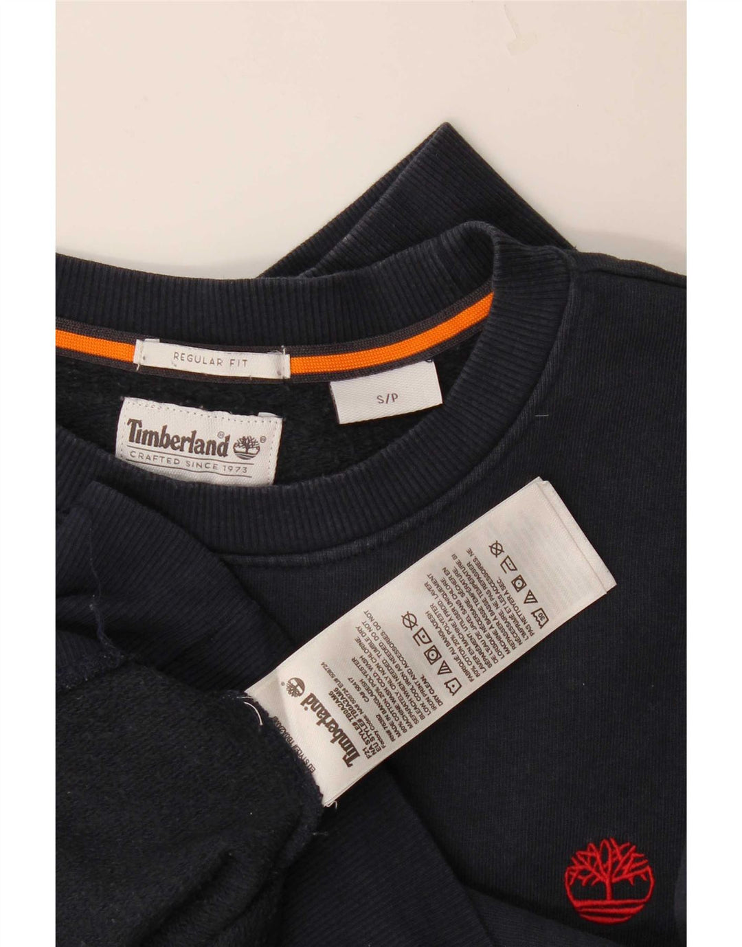 Timberland Herren-Sweatshirt mit normaler Passform, Größe S, marineblaue Baumwolle
