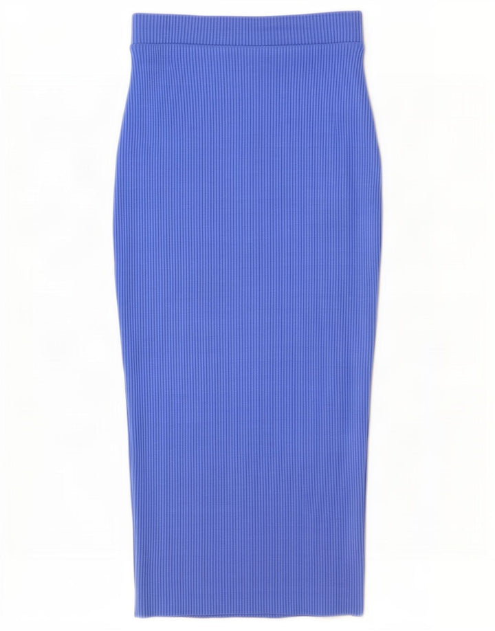 Zara Damen Maxi-Bleistiftrock, Größe S, W26, Blau, Polyester