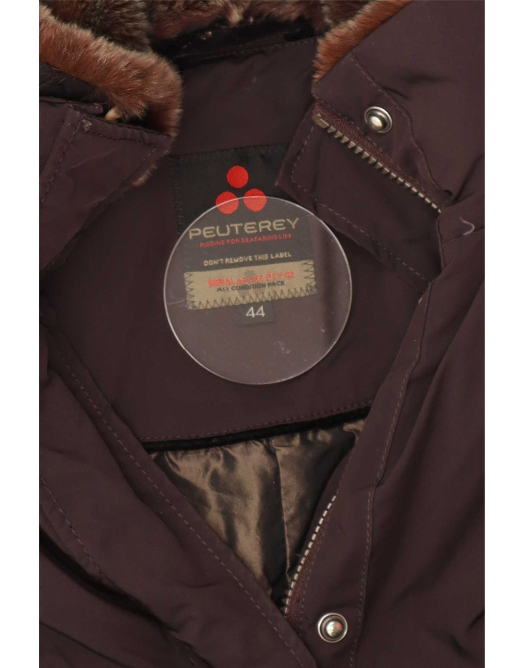 PEUTEREY Wattierte Parka-Jacke für Damen IT 44 Mittelbraunes Polyester