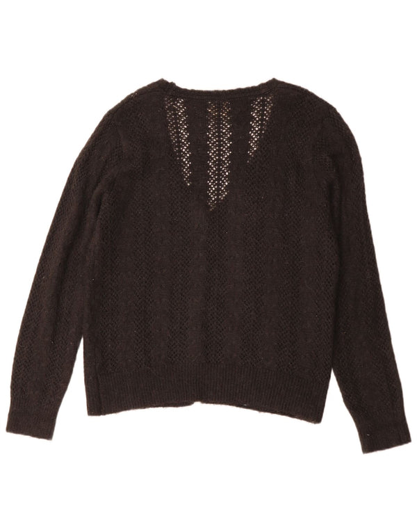 Fat Face Womens Cardigan Sweater UK 16 Large Black Nylon