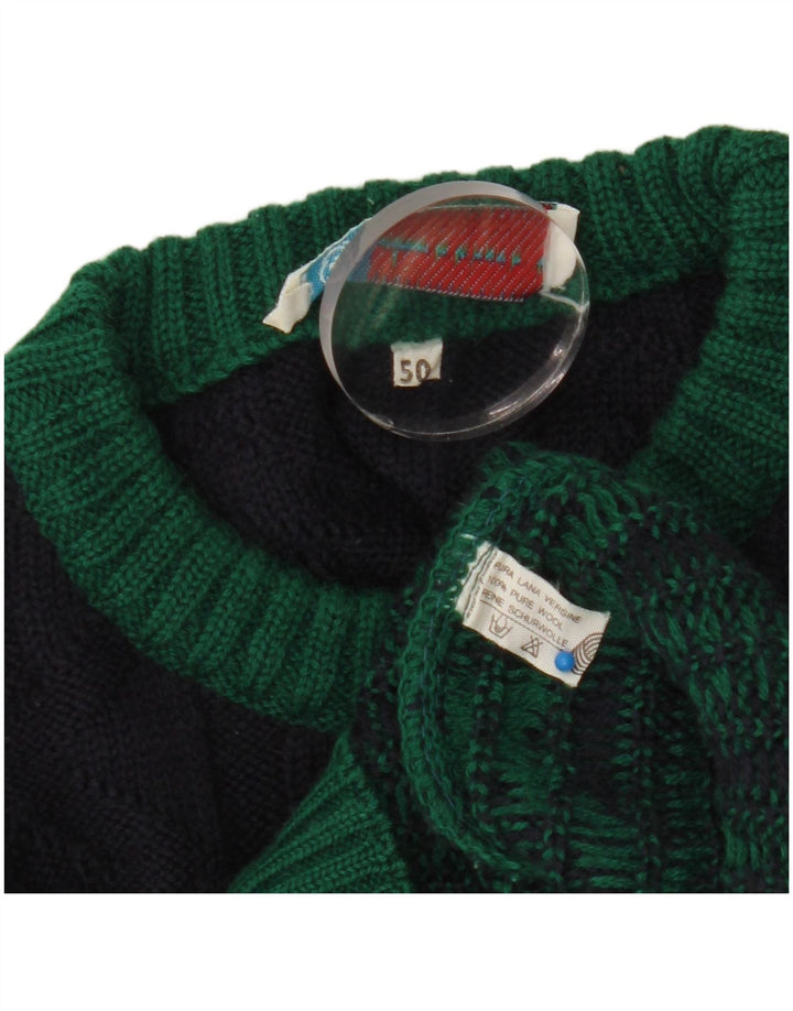 Azzurra Herren-Pullover mit Rundhalsausschnitt, IT 50, mittleres Marineblau, geometrisch