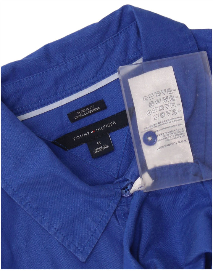 Tommy Hilfiger Damen-Hemd mit klassischer Passform, UK 14, mittelblaue Baumwolle
