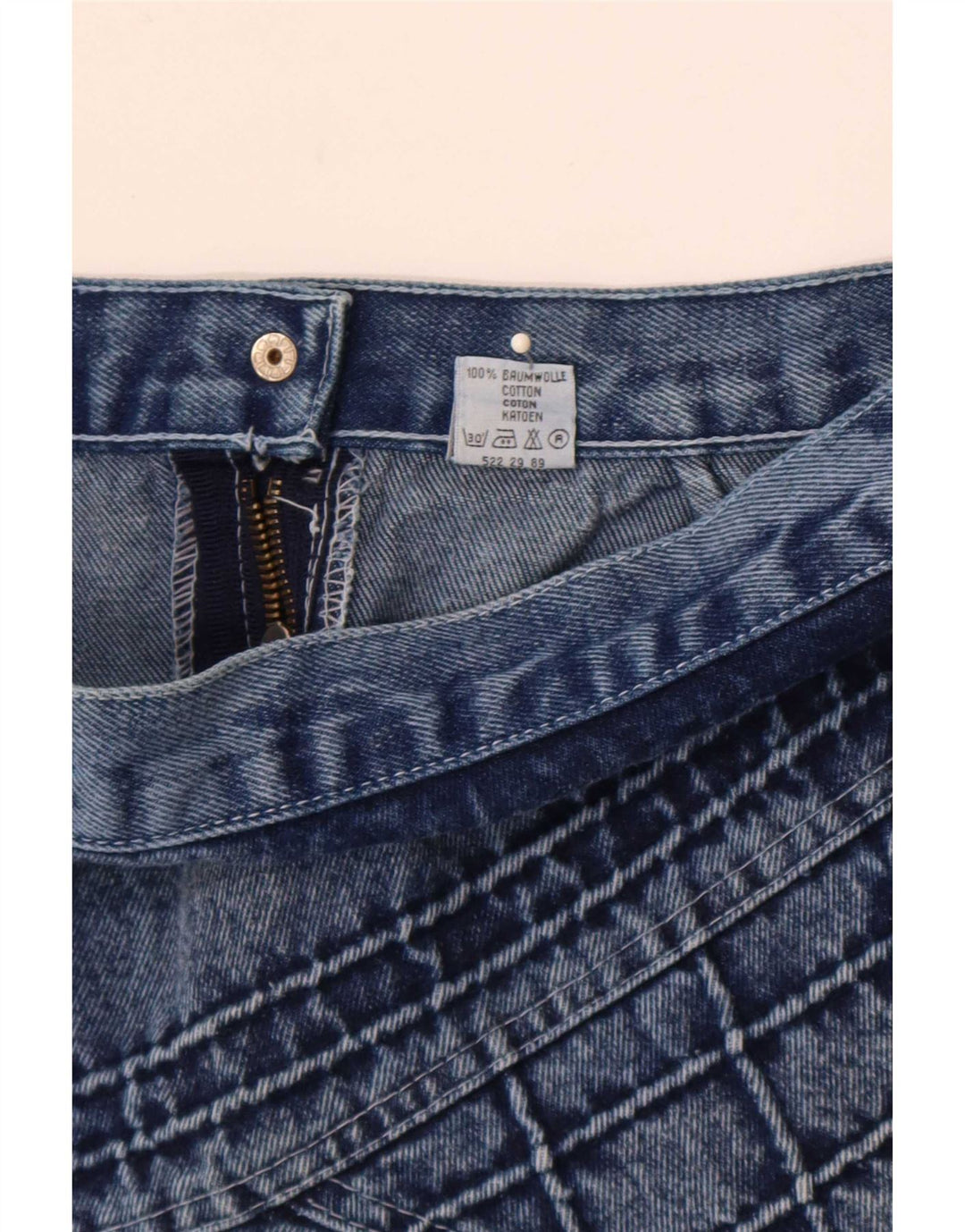 Vintage Damen Mini Jeansrock IT 44 Medium W30 Blaue Baumwolle