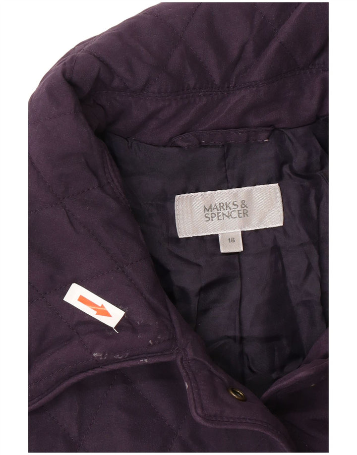 Marks & Spencer Damen Steppjacke UK 16 Large Lila Polyester