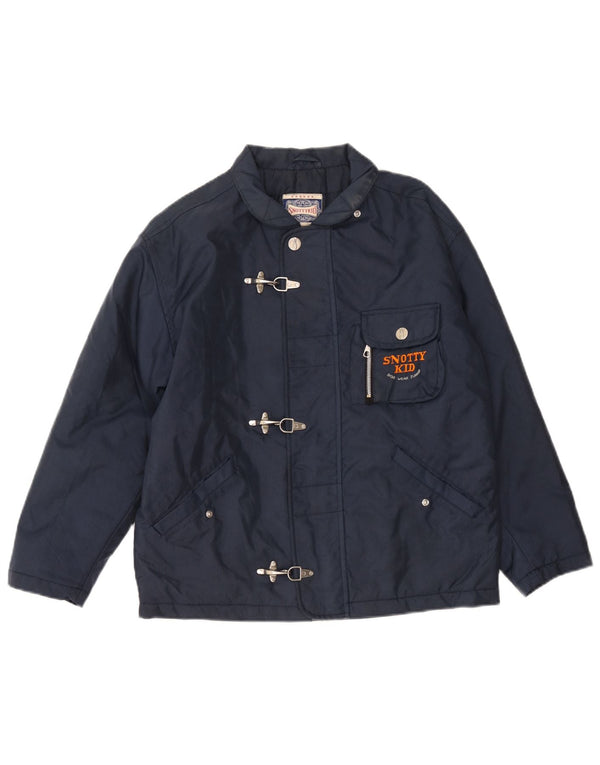 Vintage Jungen Windjacke Mantel 11-12 Jahre Marineblau Polyamid