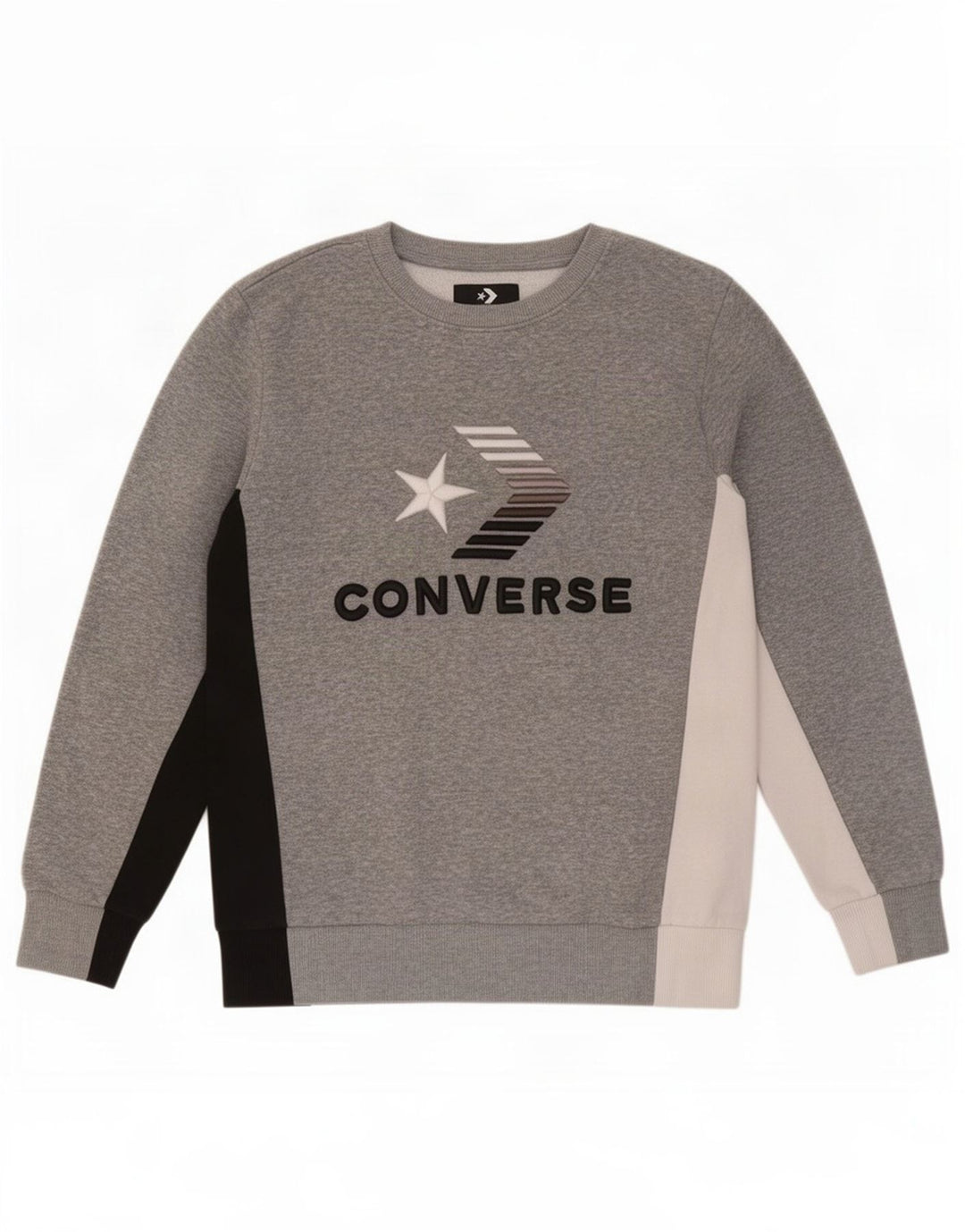 Converse Grafik-Sweatshirt für Jungen, 12–13 Jahre, Größe L, Grau, Farbblock