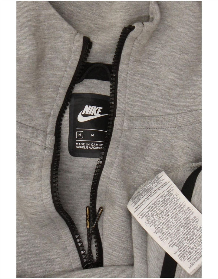 Nike Herren-Kapuzenpullover mit Reißverschluss, mittelgrau gefleckte Baumwolle