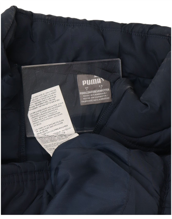 Puma Wattierte Weste für Jungen, 7–8 Jahre, marineblaues Farbblock-Polyester