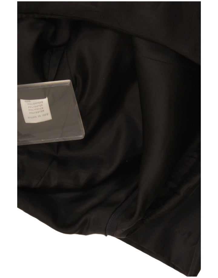 Vintage Damen Off Shoulder Kleid UK 8 Small Schwarz Polyester