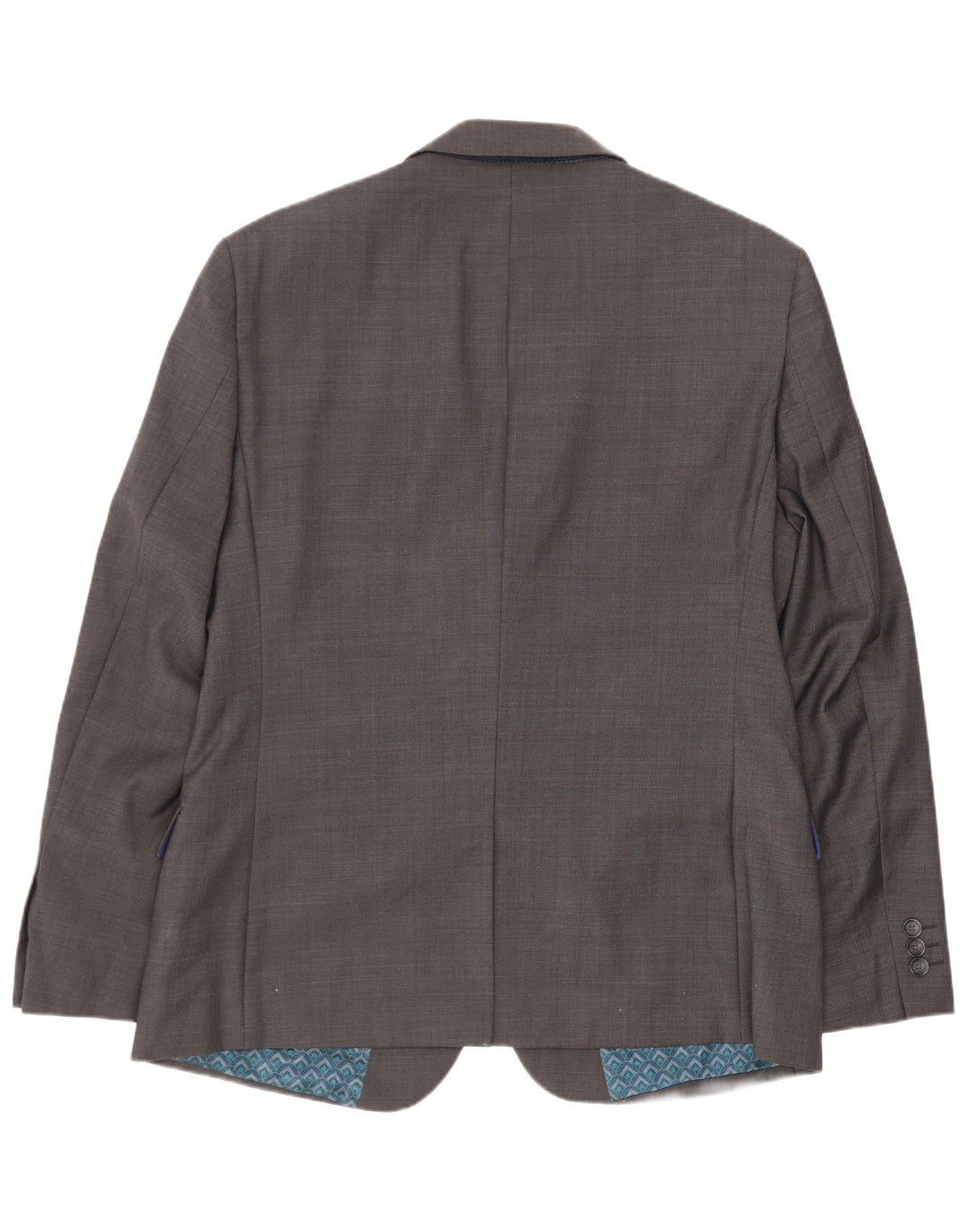 Ted Baker Herren-Blazer, kurz, mit 2 Knöpfen, UK 40, Größe L, graue Wolle