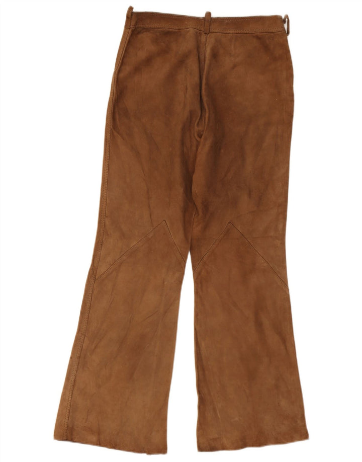 Vintage Damen Flare Wildlederhose W26 L26 Beige