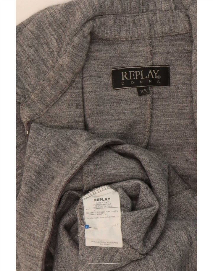 Replay Womens Jumpsuit UK 4 XS Graues Acryl