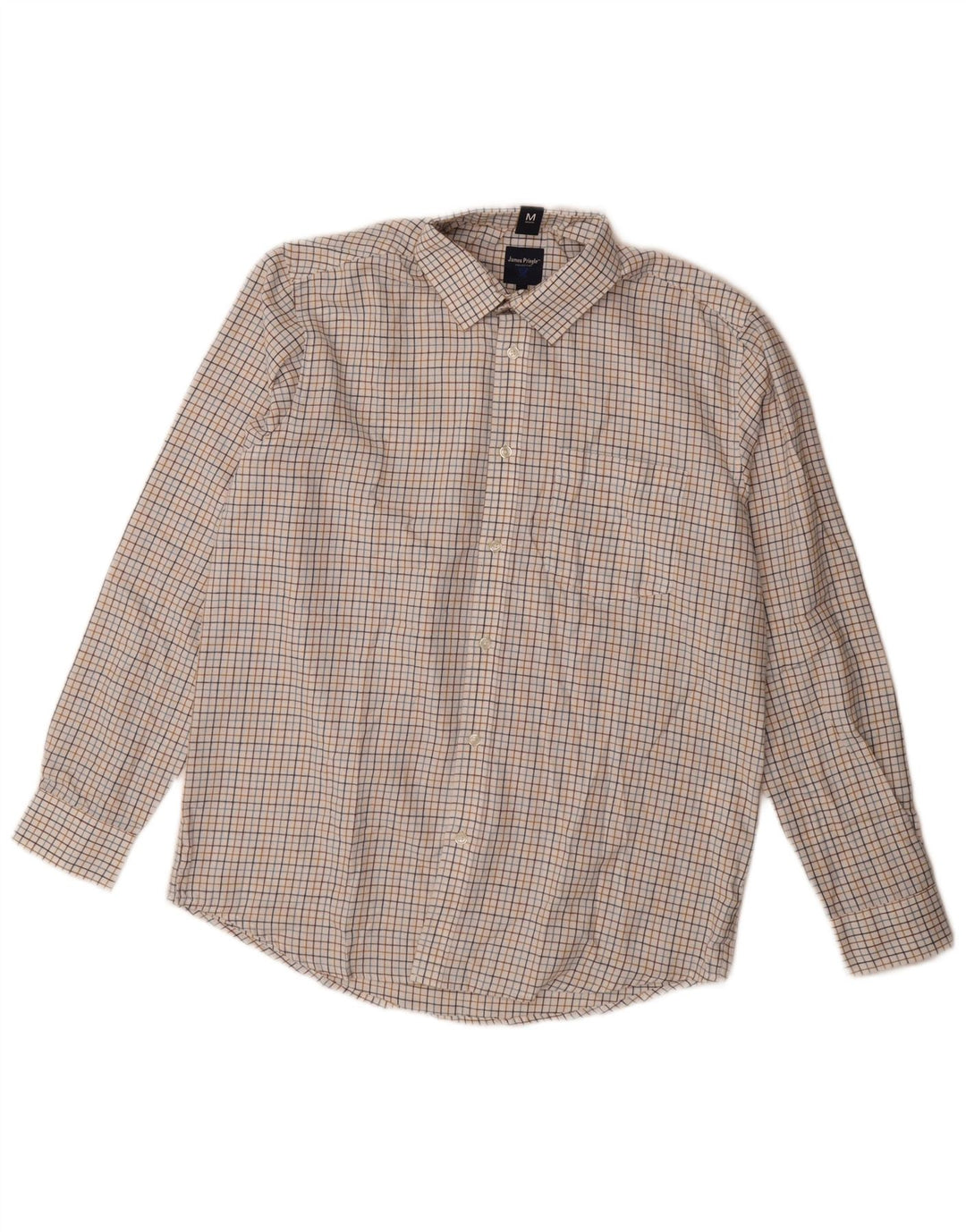 James Pringle Herren-Flanellhemd, mittelgrau, kariert, Polyester