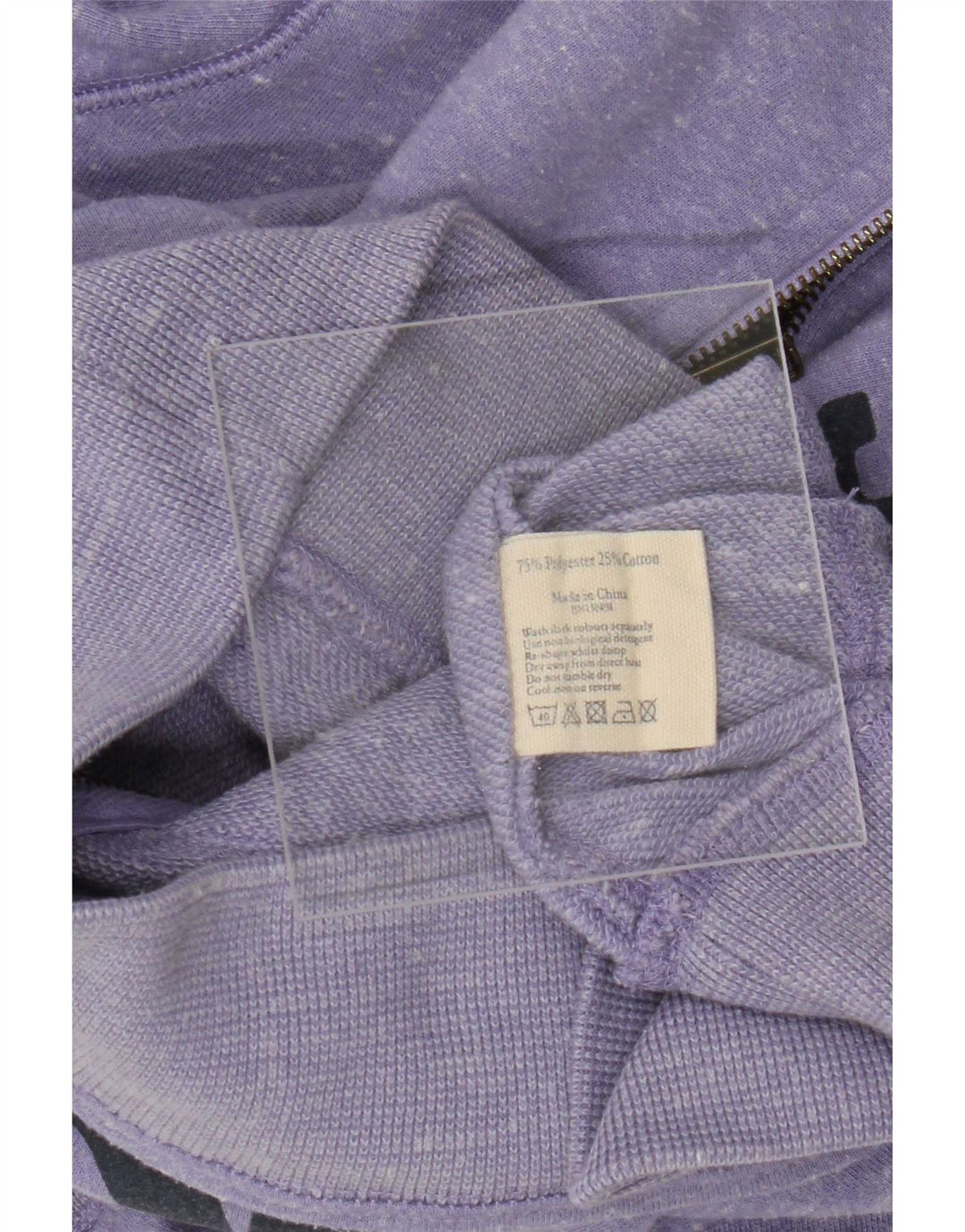 Jack Wills Herren-Kapuzenpullover mit grafischem Reißverschluss, mittellila meliert, Polyester