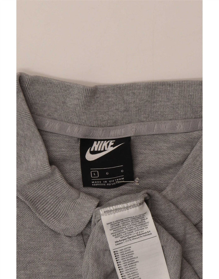 Nike Herren-Poloshirt, groß, grau gefleckte Baumwolle