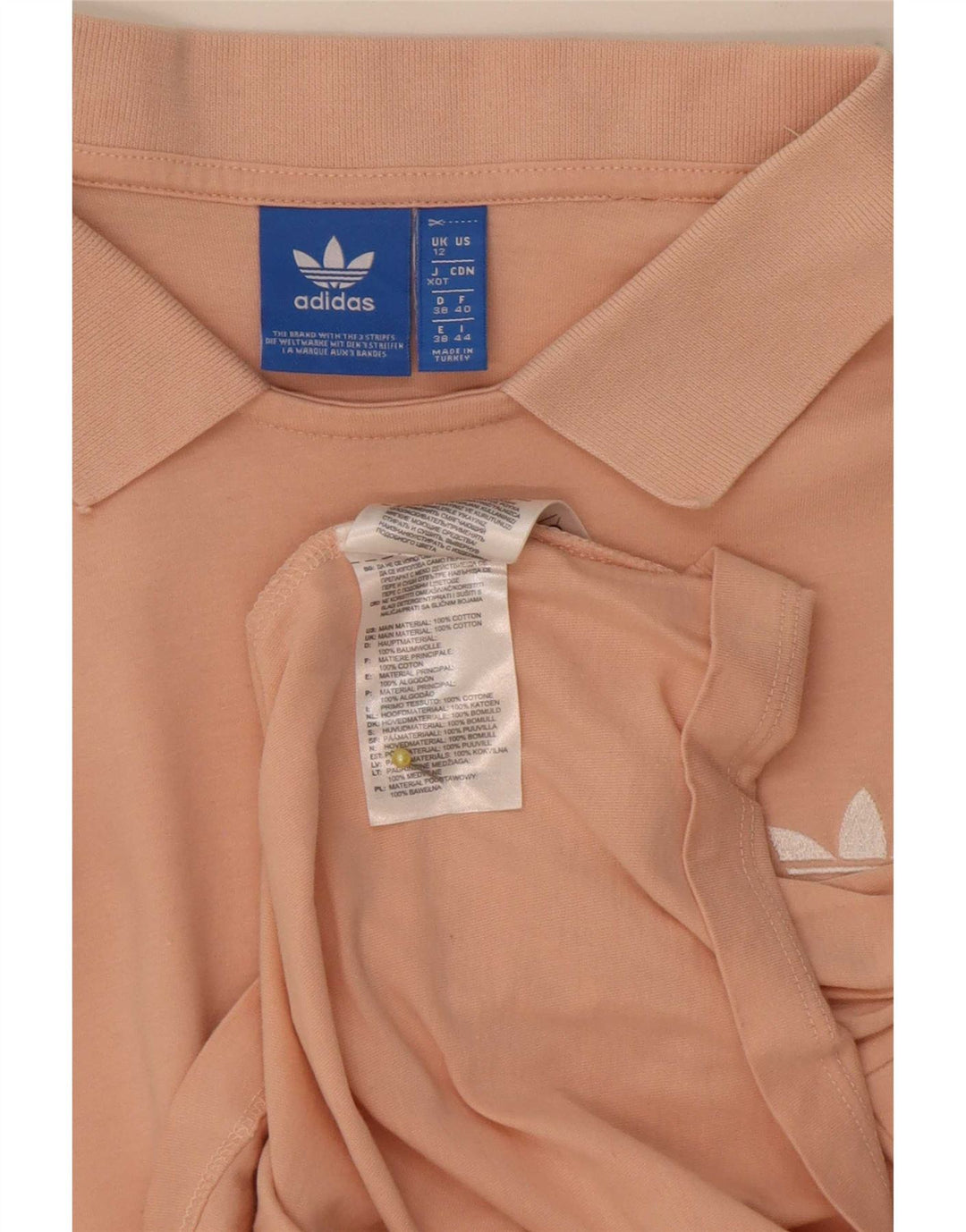 Adidas Damen Poloshirt UK 12 Mittelrosa Baumwolle