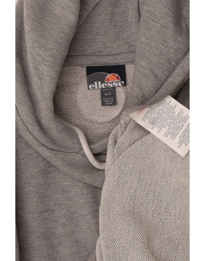 Ellesse Herren-Kapuzenpullover, groß, graue Baumwolle