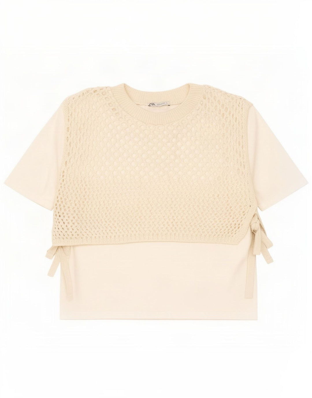 Zara Häkelblusenoberteil für Damen, UK 10, Größe S, Beige