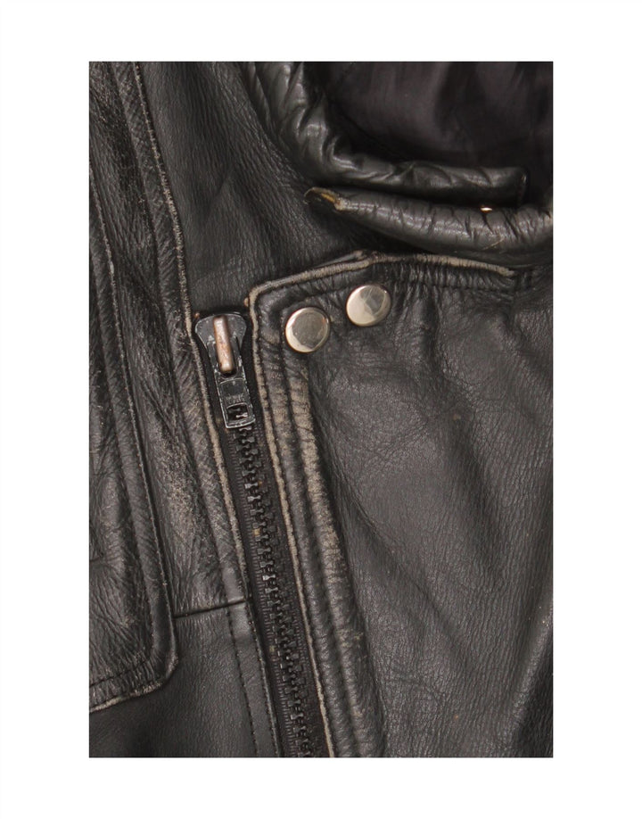 Vintage Herren Leder Bikerjacke UK 36 Small Black Biker