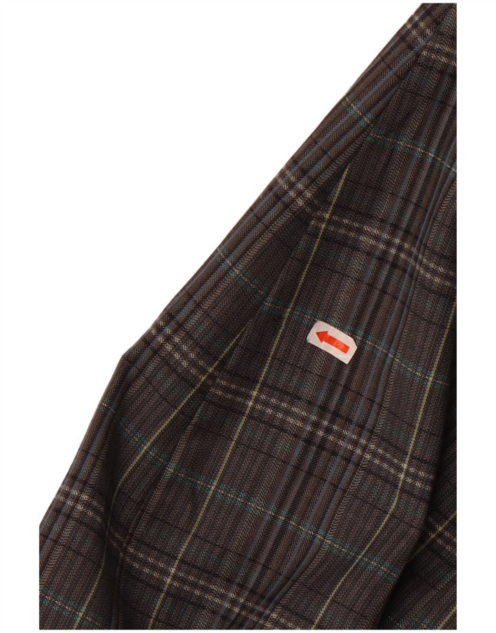 Gianluca Lorenzi Herren 2-Knopf-Blazerjacke IT 56 3XL grau karierte Wolle