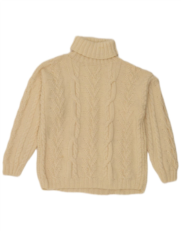 Vintage Damen Rollkragenpullover Pullover UK 12 Medium Off White