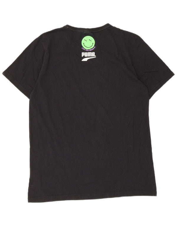 Puma Mens Graphic T-Shirt Top Medium Black Cotton