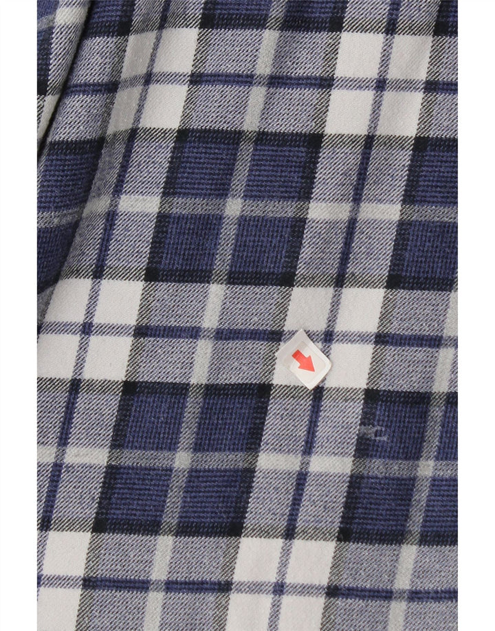 Massimo Dutti Herren Flanellhemd XL Marineblau kariert