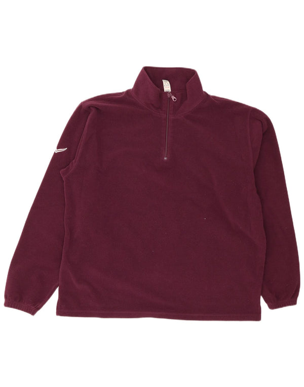 Trigema Herren-Fleecepullover mit Reißverschluss am Hals, großes Burgunderrot, Polyester