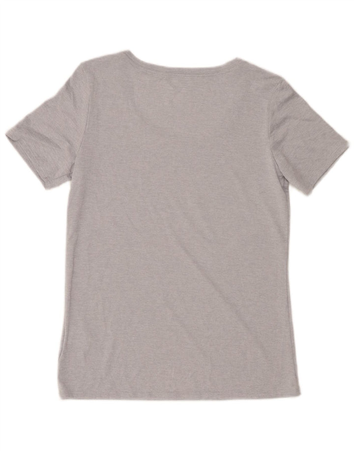 Nike Damen Dri Fit T-Shirt Top UK 10 Small Grau geflecktes Polyester
