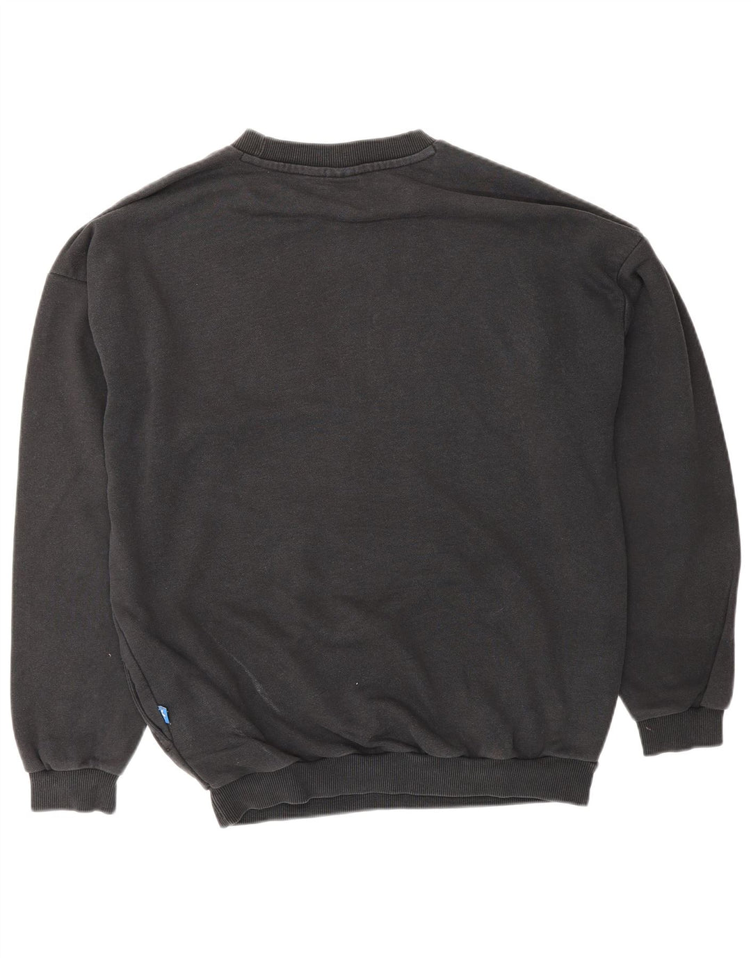 ADIDAS Damen Grafik-Sweatshirt-Pullover UK 12 Mittelschwarze Baumwolle