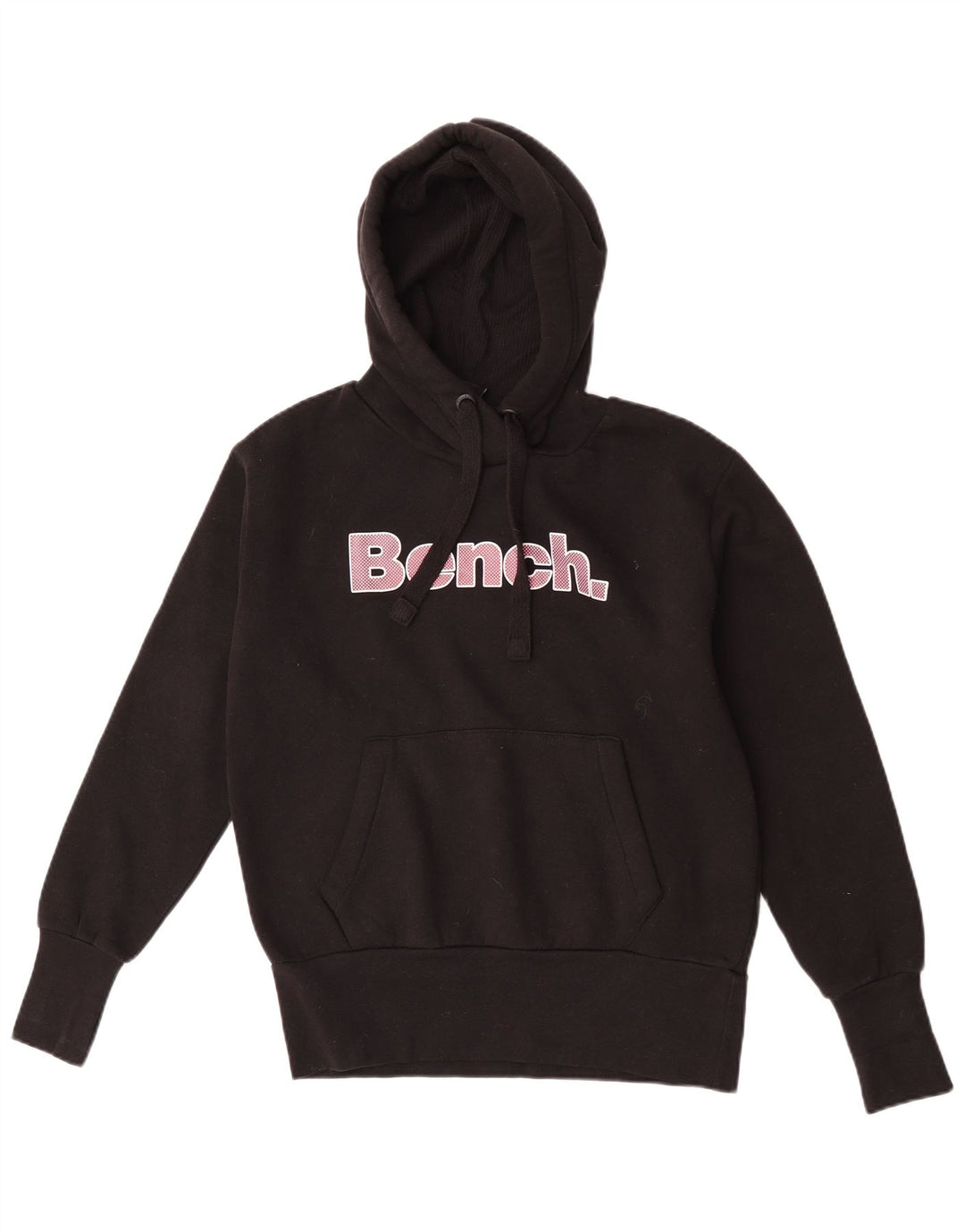 Bench Womens Graphic Hoodie Pullover UK 12 Mittelschwarze Baumwolle